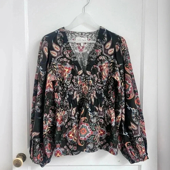 Cara Cara Emmery Boho Floral Poplin Top Size S LIKE NEW - Picture 1 of 6